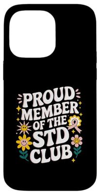 Orgoglioso membro del club STD Detto inappropriato Uomini Donne Custodia per iPhone 14 Pro Max