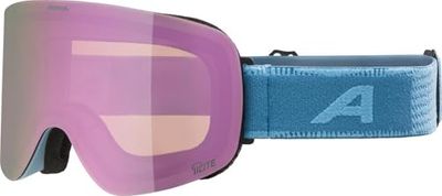 ALPINA PENKEN Q-LITE OTG Skibril met gespiegelde, contrastversterkende en gepolariseerde OTG-skibril met 100% uv-bescherming voor volwassenen, mat smoke-blauw, eenheidsmaat