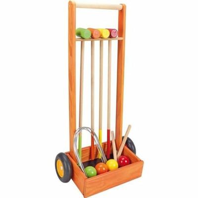 JeuJura Jeujuraj8602 Houten krocket spel voor 4 spelers met trolley