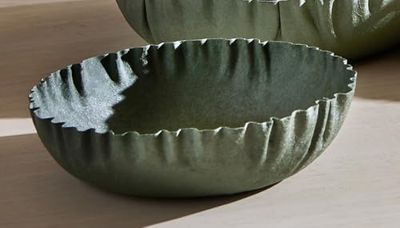 CENTRO BORDE ARRUGADO METAL VERDE 20D. 20dx5 cms