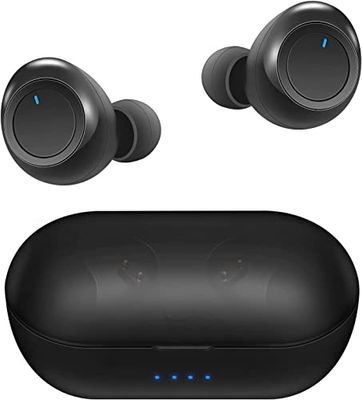 Écouteurs Intra-Auriculaires Bluetooth 5.0 sans Fil avec Microphone, IPX5 étanche Bluetooth, contrôle Tactile, écouteurs de Sport sans Fil avec stéréo pour la Course, la Gym, Le Bureau