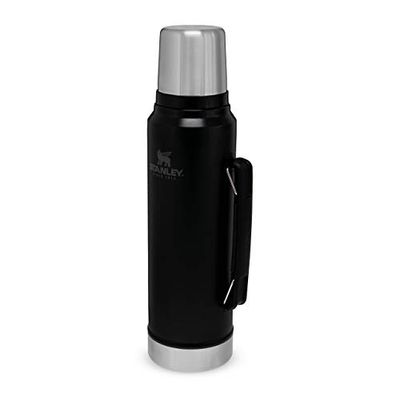 Stanley Classic Legendary Thermosfles 1L - Houdt 24 Uur Warm Of Koud - Vaatwasserbestendig - Roestvrijstalen Thermoskan - Lekvrij - BPA-Vrij - Matte Black
