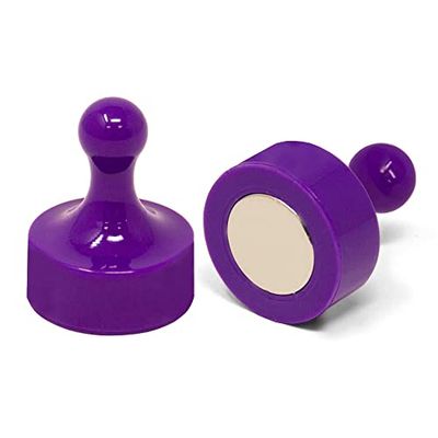 Imanes morados jumbo para nevera, oficina, pizarra blanca, tablón de anuncios, archivador, 29 mm de diámetro x 38 mm de alto, paquete de 50