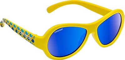 Cressi Scooby Óculos de sol para crianças, juventude unissexo, amarelo/baleia/lentes espelho azul, 0-2 anos