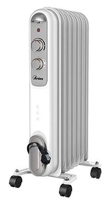 Ardes AR4R07S Curvy elektrische olieradiator met 7 elementen en 3 standen, 1500 W, wit/grijs