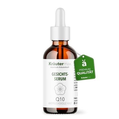 Kräutermax Sérum Coenzyme Q10 – Sérum pour le visage cosmétique naturel pour homme et femme – Ubiquinone Q10 pour la peau – Sans parfum ni additifs inutiles 1 x 30 ml