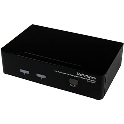 StarTech.com SV231DPUA - Switch profissional KVM de 2 portas vídeo DisplayPort