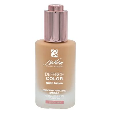 Bionike Defence Color - Fondotinta Nude Fusion Perfezione Naturale SPF 15, Assorbe il Sebo e Uniforma l'Incarnato, Dona una Pelle Levigata e Luminosa, 30 ml