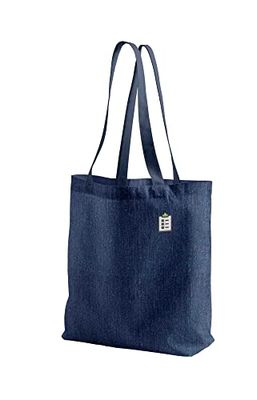Green Fish Denim-draagtas, bedrukt, boodschappentas, machinewasbaar, opvouwbaar, jeanshandtas met handgrepen, 40 x 55 cm, multicolor, Eén maat, modern