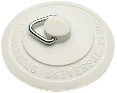 Merriway Bh00004 Zelfzittende universele wastafel- en badrubberen stekker, wit, 57 mm