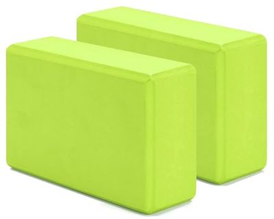 G5 HT SPORT Yoga byggstenar [enkla eller par] yogablock med hög densitet och stöd, halkfria, hypoallergena | 22,5 x 15 cm, tjocklek 7 cm (par (LIMEGRÖR))