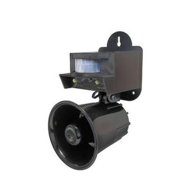 Ahuyentador de pájaros, con sonido ultrasónico y luz intermitente, ideal para proteger cultivos y jardines.
