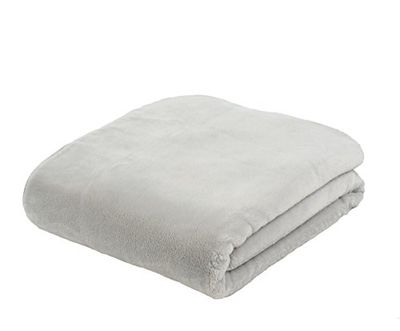 Gözze - Morbida Coperta Premium, Sensazione Cashmere, Microfibra, 180 x 220 cm - Argento