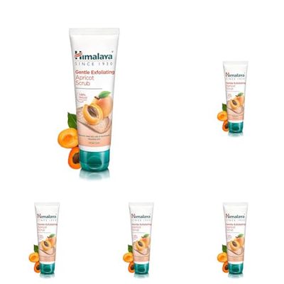 Himalaya Gentle Exfoliating Apricot Scrub| Suitable for all skin types - 75ml (Pack of 5)