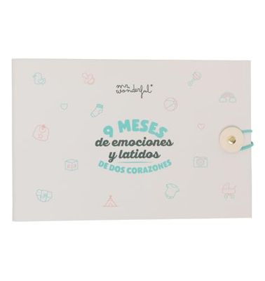 Mr. Wonderful - Álbum de fotos - 9 meses de emociones y latidos de dos corazones - Incluye 64 Páginas y 8 hojas de Pegatinas