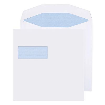 Blake Purely Everyday 220 x 220 mm 100 g/m² Enveloppes Carrées Autocollante Fenêtre Haute (5702) Blanc - Boîte de 250