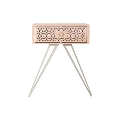Arti & Mestieri Mayfair Kleine console-design, 100% Made in Italy, ijzer, 70 x 35 x 80 cm, poeder en wit marmer, 70 x 35 x 80 cm