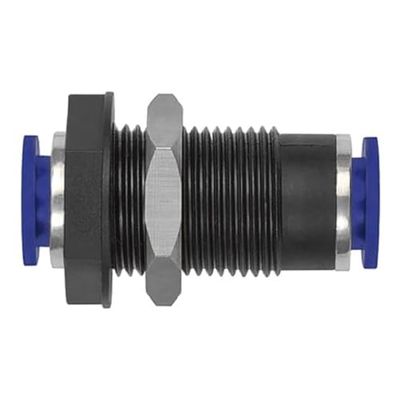 Raccord coudé droit pour tuyau extérieur Ø 8 mm, pression de travail max. 15 bar, plastique.