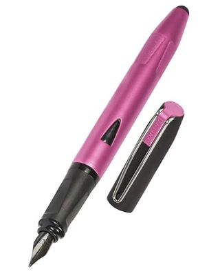 Online Switch Plus Fountain Pen, Cartridge Fountain Pen & Stylus in One, for Tablets and Smartphones, Multifunction Pen with Combination Ink Cartridge, Pink, Iridium Nib, Nib Size M