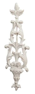 Biscottini - Frise en Bois - L23xPR4xH72 Cm - Décor Maison - Blanc Antique - Décoration Murale en Bois