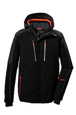 killtec Uomo Giacca da sci/giacca funzionale con cappuccio e paraneve con chiusura a cerniera KSW 69 MN SKI JCKT, schwarz, L, 41956-000