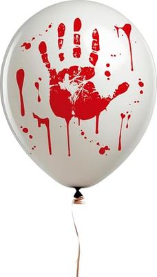 FIESTAS GUIRCA | Sacchetto 10 Palloncini Mano di Sangue (30 cm) - Decorazione per Halloween e Feste in Maschera - Ideale per Celebrazioni di Fantasmi e Eventi a Tema - Bianco