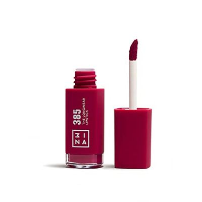 3INA MAKEUP - The Longwear Lipstick 385 - Borgogna - Rosetto Borgogna con Acido per Nutrire le Labbra - Rossetto Opaco Lunga Durata Altamente Pigmentato - Vegan - Cruelty Free