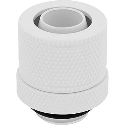 Corsair Hydro X Series XF Compression 10/13 mm (3/8 Inch or 1/2 Inch) ID/OD Fittings, Four Pack (G1/4 Inch BSPP Port Threads, Solid Brass Durability, Compatible with Additional Hydro X Adapters) White