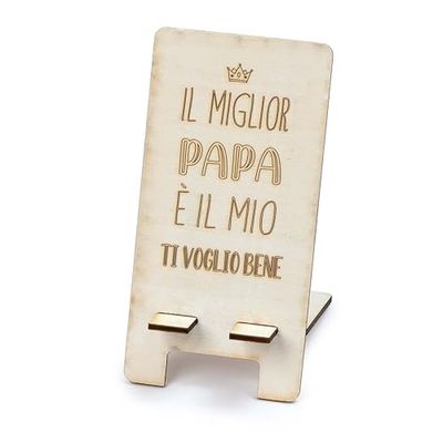 Mopec W35.5 mobiele telefoonhouder van hout, 7 x 14 cm, bruin, normaal