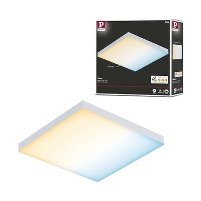 Paulmann 79824 Panel LED Velora cuadrado incl. lámpara de techo 1x8,5 W regulable, blanco mate, panel luminoso de metal, luz de techo 2700 K