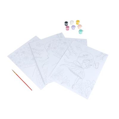 Homéa, Peinture par Numeros 2 Tableaux Princesse Fleurs+Papillon