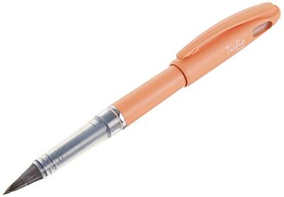Pentel TRJ97-F Feutre Plume Tradio Corps Pastel Capucine Encre Noire