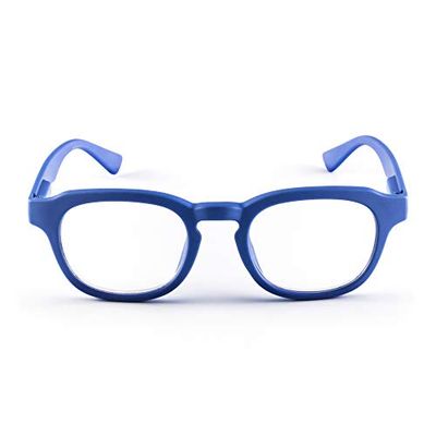 Contacta, Mayfair, Occhiali da Lettura per Uomo e Donna, Montatura Arrotondata con Effetto Soft Touch e Aste Flex, Colore Light Blue, Diottrie +2,00, Confezione con Sacchetto Portaocchiali, 26g