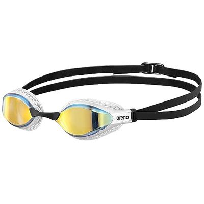 ARENA Unisex Volwassen Air-Speed Anti-Fog Racing Zwembril voor Mannen en Vrouwen Speciale Air Seals Technologie Spiegel Lens, Geel Koper/Wit