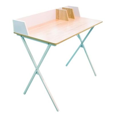 HOME DECO FACTORY HD6423 Brice wit bureau werk thuis kantoor telewerk, roestvrij staal, 84 x 90 x 50 cm