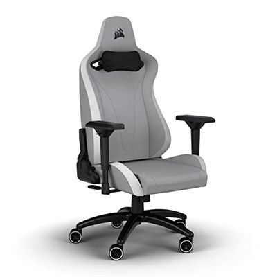 Corsair Gaming Chair, Pelle Sintetica, Grigio e Bianco, One Size