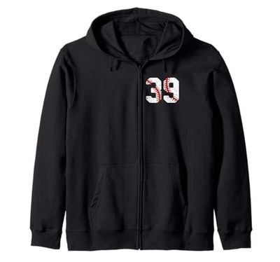 Maglia da giocatore di baseball, numero 39 39 Orgoglioso baseball MOM DAD Felpa con Cappuccio