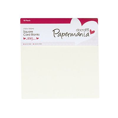 Papermania 300 gsm Vierkante Kaarten en Enveloppen, 10 stuks, Crème