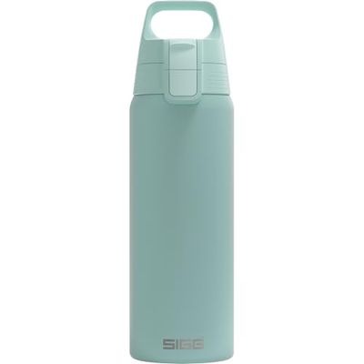 Sigg Shield One Borraccia sport (0.75 L / 1 L), Bottiglia acqua priva di sostanze inquinanti e a prova di perdita, Borraccia acciaio inossidabile con ONE Top, Turchese (Glacier), 0.75 L