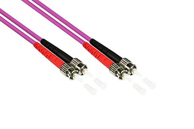 Good Connections OM4 LWL-kabel - DUPLEX - stekker ST naar ST - Multimode 50/125 - Lichtgolfgeleider, glasvezelkabel, patchkabel - OM4 vezel voor 1 |10 | 40 en 100 Gigabit/s Ethernet - 0,5 m