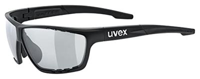 Uvex Sportstyle 706 V, óculos desportivos unissexo, fotocromáticos, antiembaciamento, preto matt/smoke, um tamanho