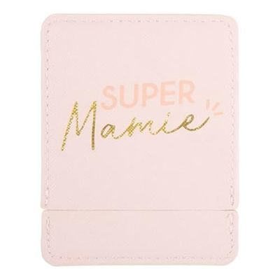 Draeger Paris Super Oma Zakspiegel met roze etui, vierkante make-upspiegel om mee te nemen, ideaal voor thuis en op reis, 9 x 7 cm, cadeau voor verjaardag, Kerstmis, Moederdag
