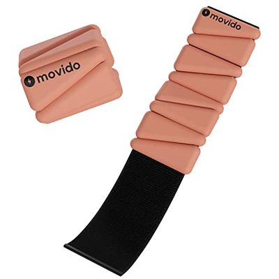 Movido Handleds- och ankelvikter - 0,5 kg vardera (2 per set) | Kompakta träningsvikter för kvinnor och män | Perfekt för yoga, promenader, pilates, hemträning (rodnad), en storlek