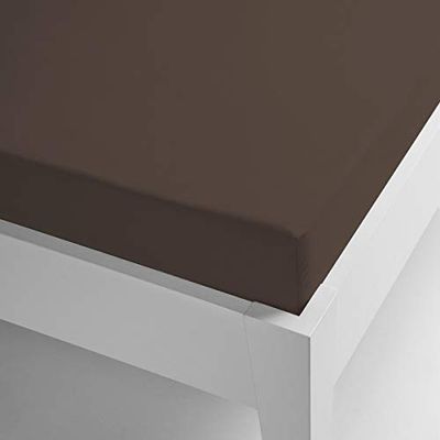 Miracle Home Hoeslaken, microvezel, elastisch en elastisch, koraalrood, polyester, chocoladebruin, voor bedden met een breedte van 90 cm, 90 x 200 x 30 cm