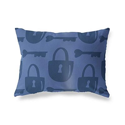 BonaMaison Blauw Decoratieve Kussensloop, Kussenhoezen Bank, Decoratieve Kussenhoesjes, Kussensloop; Sofa, Slaapkamer, Kantoor, Auto 45x60 Cm - Ontworpen en vervaardigd in Turkije