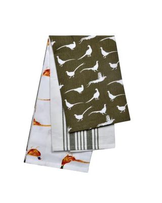 Pleasant Pheasant Set Of 3 Tea Towels Twilight 45 X 65Cm