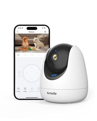 Tenda Kamera do monitoringu wewnętrznego CP7 V2.0, 360 stopni, Wi-Fi IP, 2-drożne audio, 5 MP, widoczność w nocy, alarm dźwiękowy i świetlny, śledzenie ruchu, kamera dla zwierząt domowych, kamera dla