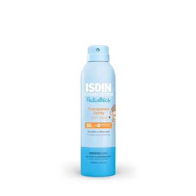 ISDIN Fotoprotector Isdin Pediatrics Transparent Spray Wet Skin Spf 50+ (250ml) | Fotoprotettor Spray Corpo per Bambini | Leggero e a Rapido Assorbimento