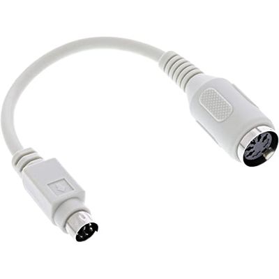 InLine 39340 - Cabo adaptador de teclado DIN feminino de 5 pinos para PS/2 macho, comprimento: 10 cm aproximadamente