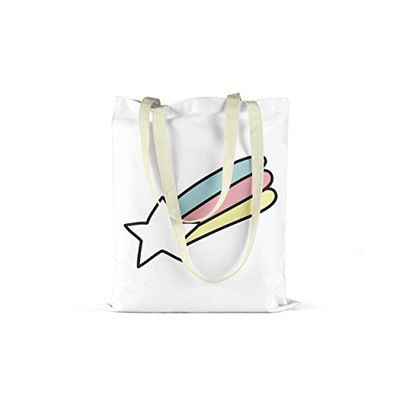 Bonamaison Printed Tote Bag, Reusable Grocery Bag, Shopping Bag, Machine Washable, Foldable, Canvas Cloth Bag with Handles, 48x55 Cm